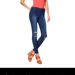 HUE ripped knee denim leggings 1x new jeggings